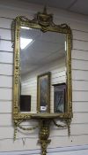 A gilt frame mirror, H.135cm
