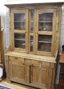 An antique pine dresser, W.124cm