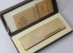 A cased Dupont gilt metal table lighter