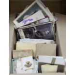 A collection of cigarette silks and greetings cards, etc