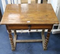 A small late 17th century oak side table, W.70cm