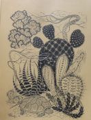 Alfred Steinmetzer (1918-2007), lithograph, 'Cactee', signed in the print, with 1954 Lugano