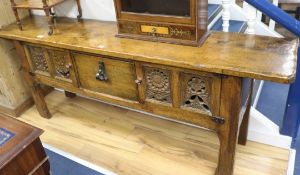A Tudor style oak dresser, W.202cm