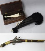 A Middle Eastern style replica flintlock pistol and sundry collectables, including an Indian