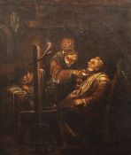 18th century Flemish Schooloil on canvas'The Barber'25 x 21.25in., unframed