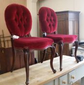 A pair of Victorian mahogany side chairs