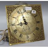 John Harven, a birdcage clock movement with pendulum and weights