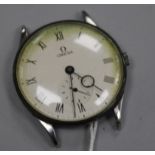 A gentleman's early 1940's stainless steel Omega manual wind wrist watch with Roman dial and