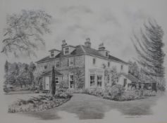 Three pencil sketches of Colbrans Farm and one of a yacht (4)