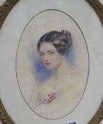J. Hardy Senior, watercolour, Portrait of a young lady, signed, 31 x 21cm