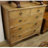 A pine chest of five drawers, W.103cm