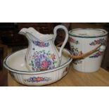 A Wedgwood "Floral" pattern five piece toilet set