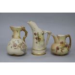 Three Royal Worcester blush ivory vessels