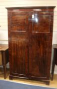 A Georgian design mahogany wardrobe, H.187cm