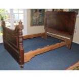 A French mahogany double bed, W.223cm