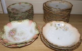 Two sets of Limoges dessert dishes