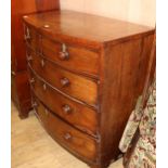 A 19th century mahogany bow front chest of drawers, W.106cm