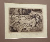 Desmond Fountain (Bermudan, b. 1946), four etchings, including two reclining nude figures, artist