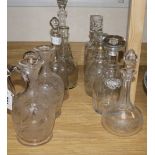 A pair of jugs and decanters