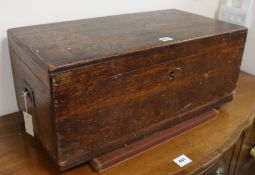 A small teak trunk, W.65cm