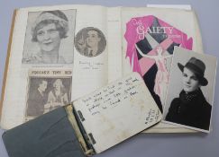 Entertainment autographs, scrap books and theatre programmes c.1929-35 including three signed photos