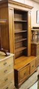 An Edwardian mahogany open bookcase, H.214cm