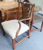 Six various George III mahogany dining chairs