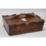 A George III mahogany two division cutlery carrier