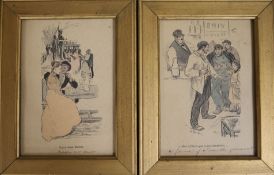 T. Steinlen, six lithographs / engravings, Humorous scenes, largest 29 x 23cm