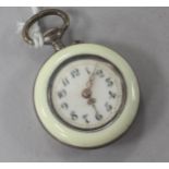 A 20th century Swiss 800 standard silver gilt and enamel keyless fob watch, with Arabic dial and