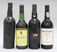 One bottle of Cockburns 1927, two later Ports and one bottle of Chateau Talbot 1973