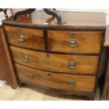 A Regency mahogany bowfronted chest of drawers, W.102cm