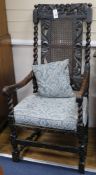A Charles II walnut carver and a William & Mary walnut chair