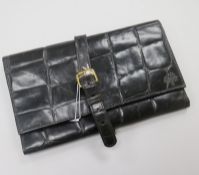 A Mulberry crocodile jewellery roll