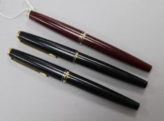 Three Mont Blanc pens