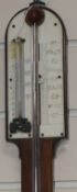 A Victorian rosewood stick barometer with ivory vernier scale, H.90cm