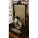 A fire screen and a toilet mirror, H.102cm