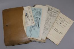 A collection of automobile and other ephemera relating to Emilio Capriotti, including three