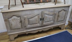 A limed oak dining room sideboard, W.185cm