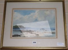 Ashton Cannell, watercolour, coastal scene, signed, 24 x 36cm