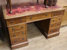 A mahogany pedestal desk, W.122cm