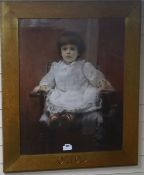 Annie Withers, pastel, portrait of 'Olive' as a child, signed and dated 1891, 75 x 58cm