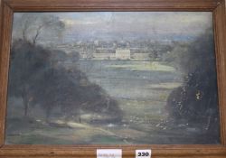 Octavius Wright, oil on canvas, View of Greenwich, signed, 29 x 45cm