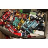 A large quantity of playworn Corgi Matchbox, etc.