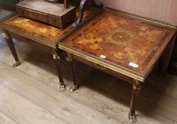 A pair of inlaid coffee tables, W.61cm