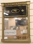An Eglomise gilt frame mirror, H.61cm