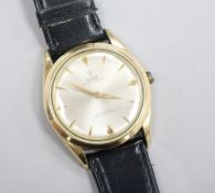 A gentleman's gold plated and steel Tudor Oysterthin manual wind wrist watch, (loose winding