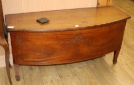 A hepplewhite style mahogany ottoman, W.127cm