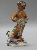 A Derby porcelain figure of 'America' from the Four Quarters of the Globe series, (losses and a.f.)