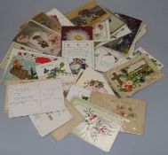 Two boxes of Victorian and later postcards